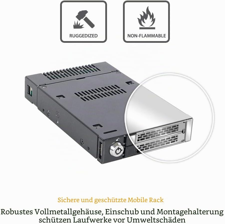 ICY DOCK ToughArmor MB834M2K-B - 2X M.2 NVMe PCIe4.0 bis zu 64Gbps SSD zu 2X MiniSAS HD Hot Plug Wec