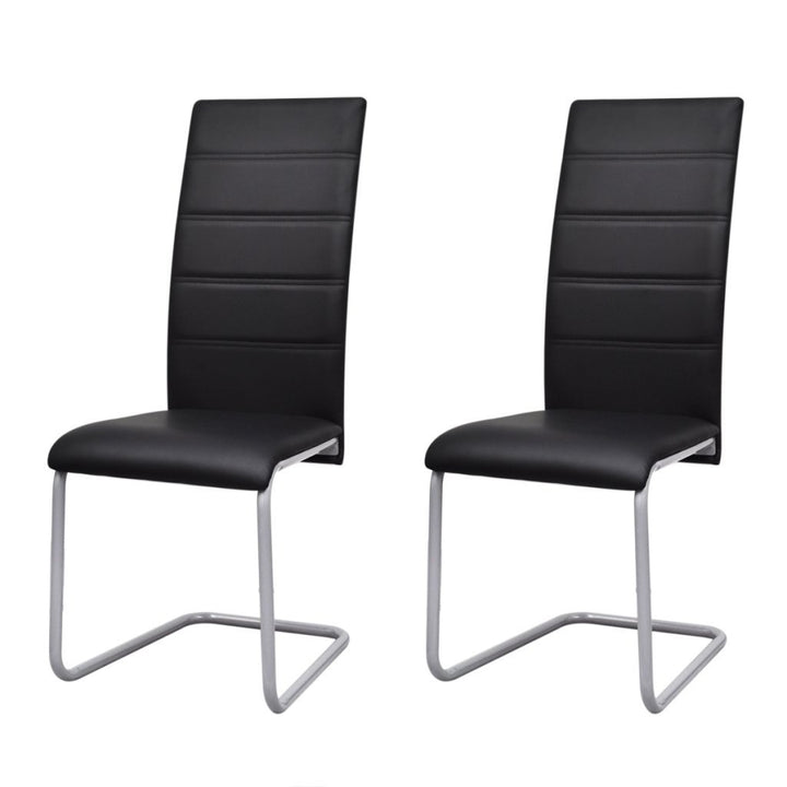 Festnight Esszimmerstuhl Freischwinger Schwingstuhl Küchenstuhl 2er Set Stuhl Set Schwarz, Schwarz