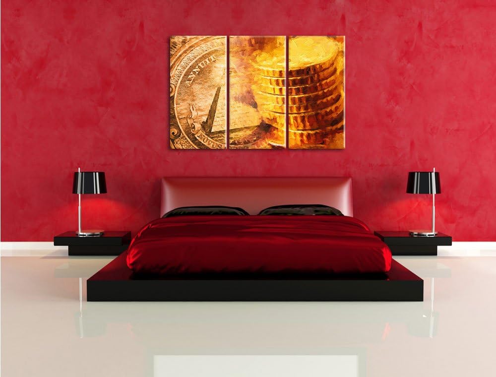 Pixxprint Illuminati Pyramide als Leinwandbild/Grösse: 3 Teilig (120x80) cm/Wandbild/Kunstdruck/fert