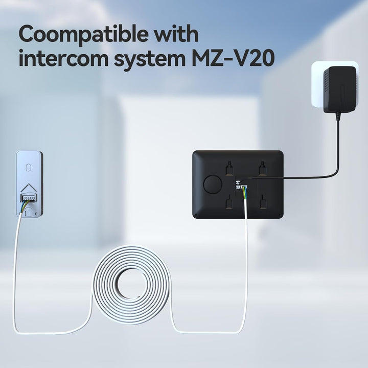 TMEZON 15M RVV4*0.2m² 4-Draht-Kabel für Video-Türsprechanlage, Kompatibel mit MZ-V20