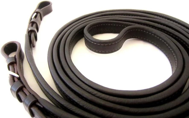 PS Pferdeartikel Weiche Softleder Zügel, Nappa geschlossen vernäht, Klassische Ausführung Farbe brau