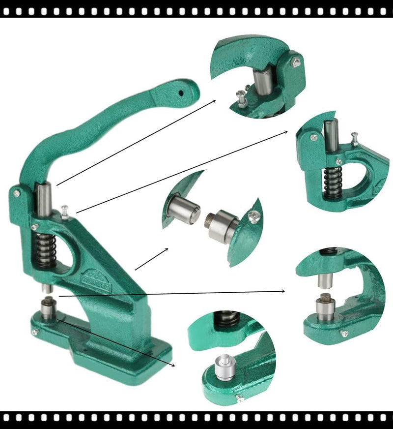 Manuelle Knopflochmaschine - Ösenstanzwerkzeug für Schneider mit 3 Stanzen und 1500 Ösen, 1500 Knopf