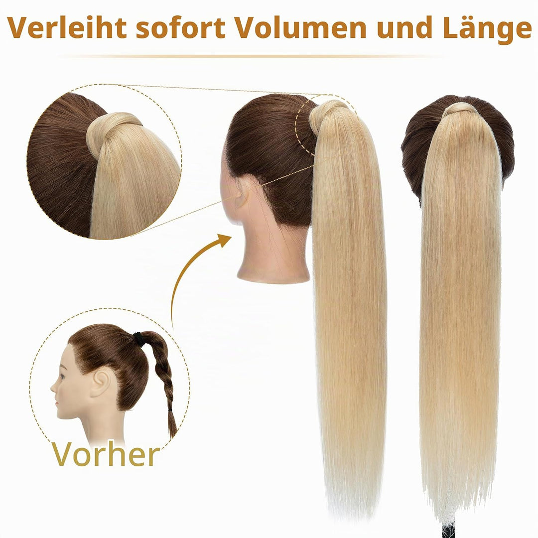 SEGO Pferdeschwanz Echthaar remy human Haarteil Zopf extensions Ponytail Haarverlängerung clip in Po