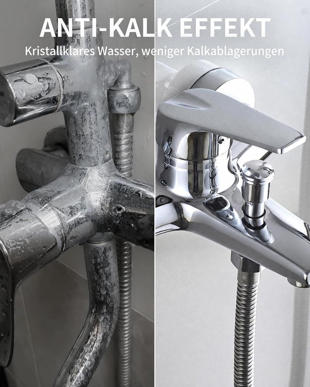 OFFO Duschkopf mit Schlauch 1,6m mit Verdrehschutz, Handbrause mit Filter 6 Strahlarten, Duschkopf G