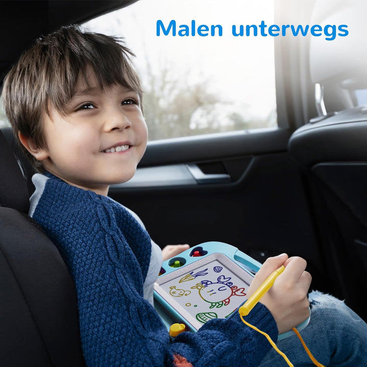 SGILE Magnetische Maltafel Zaubertafel Kinder, 25×18 cm Magnet Magnettafel mit 4 Stempeln, Kreatives