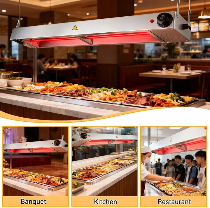 Wärmelampe Küche Gastro, Speisenwärmer Lampe mit Drehknopf-Temperaturregelung, Kommerzielle Gastro W