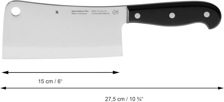 WMF Spitzenklasse Plus Chinesisches Hackmesser 27,5 cm, Kunststoff-Griff vernietet, Klinge 15 cm & S