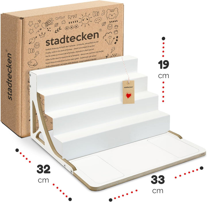 stadtecken® Magnetisches Regal für Musikbox-Figuren – Passend für Kallax und mehr | Optional mit Pla