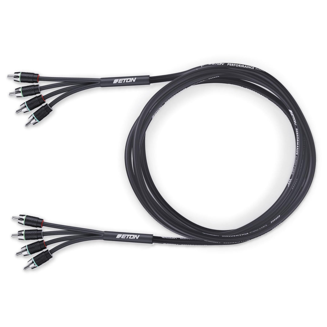 ETON RCA 4P-55 – Hochwertiges Cinchkabel (4-Kanal) mit 5,5 Meter Länge, 4 Stecker auf 4 Stecker, Cin