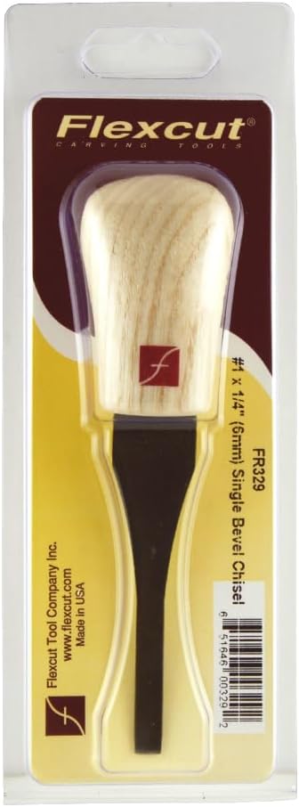 Flexcut #1 Palmmeissel, Hartstahl, massiver Eschenholzgriff, 1/4 Zoll (FR329) #1 - 1/4 Inch Handmeis