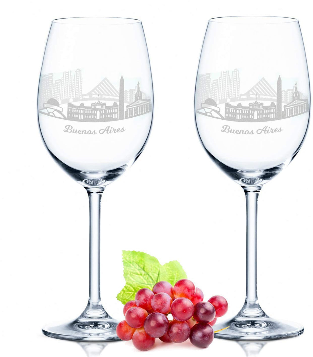 Leonardo Weinglas mit Gravur - Buenos Aires Geschenk im 2er Set - Weingeschenk - Souvenir Andenken &