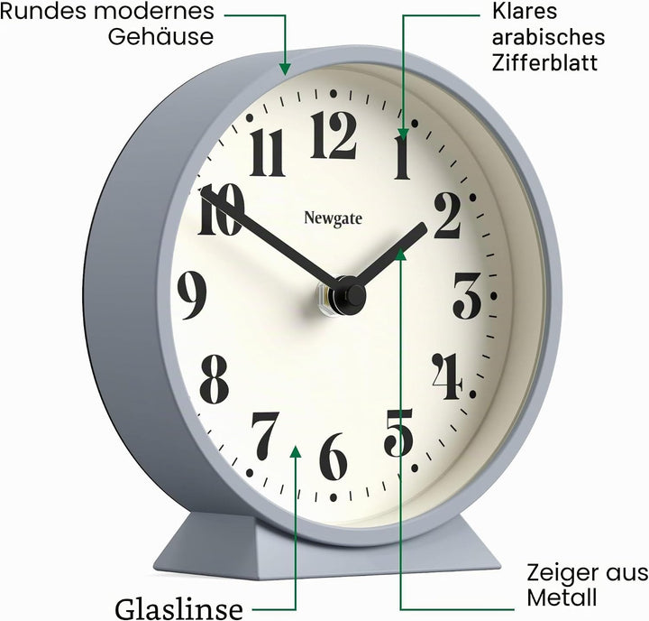 NEWGATE® Theater-Kaminuhr – leiser Sweep "No Tick" Kaminuhr – kleine Kaminuhren – minimalistisches Z