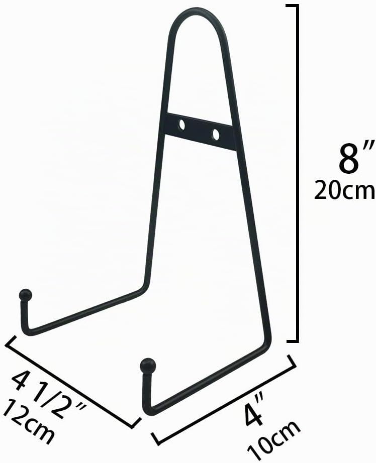 20,3 cm grosse schwarze Metall-Wandhalterung, Staffelei, Telleraufhänger, vertikaler Tellerständer,