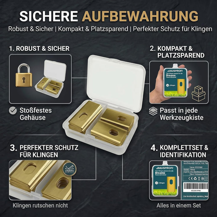 HAUSPROFI 45x Titan Ersatzmesser Ersatzklingen für Dreame A1 / A2 / A1 Pro/Ultra & M1 / M2 Mährobote