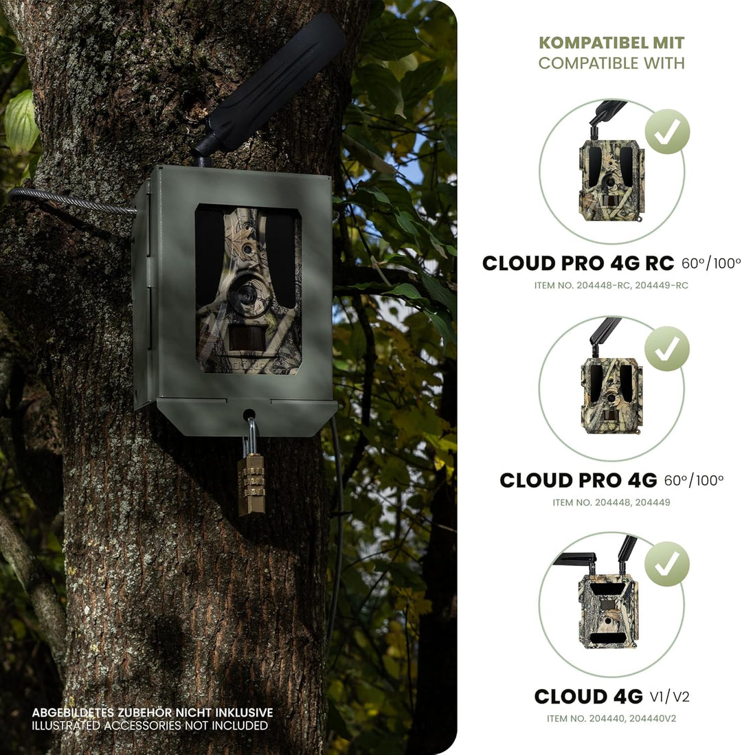 DÖRR Metallschutzgehäuse für Cloud 4G, Pro 4G & 4G Pro RC Wildkamera, Schutzbox für Überwachungskame