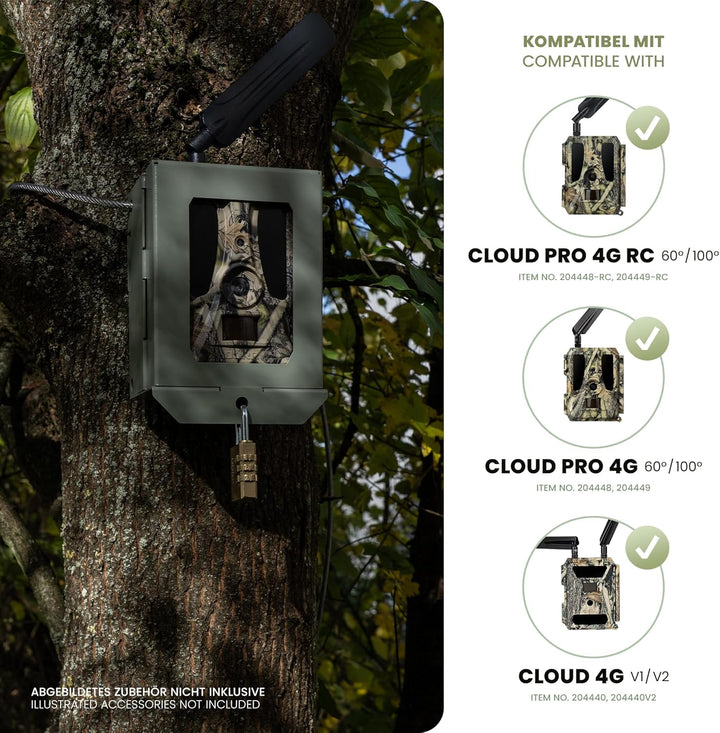 DÖRR Metallschutzgehäuse für Cloud 4G, Pro 4G & 4G Pro RC Wildkamera, Schutzbox für Überwachungskame
