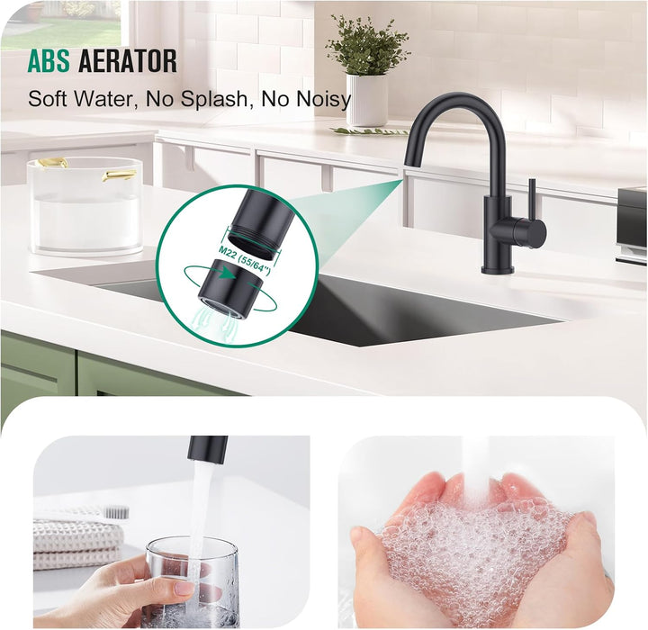 CREA Wasserhahn Küche, 360° Drehbare Küchenarmatur für Kleine Küche, Mischbatterie für Küche oder Ba