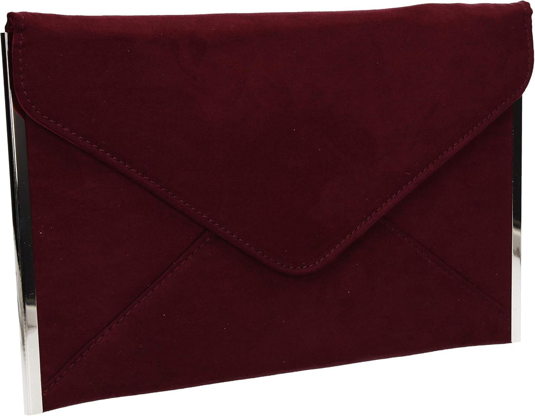 SwankySwans Damen-Clutch Louis, Veloursleder/Samt, schlankes Briefumschlag-Design, ideal für Partys,