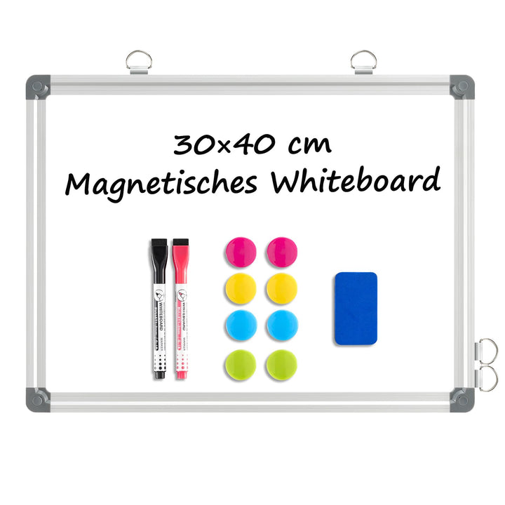 DOLLAR BOSS Magnetisches Whiteboard, 30X40CM Magnettafel Magnetpinnwand mit 2 Whiteboard Stifte, 8 M