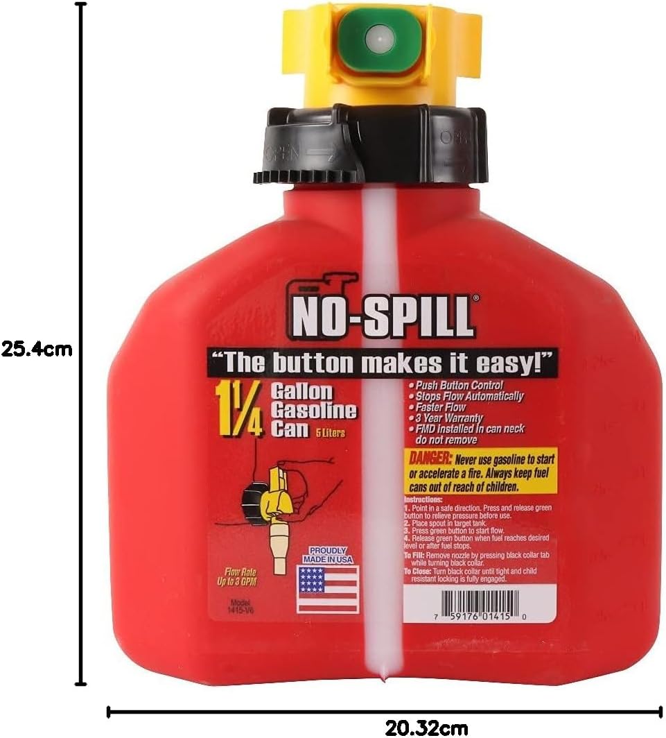 No-Spill 1415 Poly-Gaskanister (CARB-konform). 7.5" x 8" x 10", 7.5" x 8" x 10"