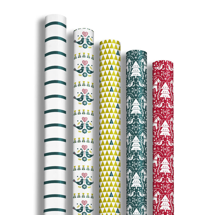 Clairefontaine 201936AMZC - Karton mit 12 Rollen Geschenkpapier Excellia 2mx0m70 80g, sortierte Moti