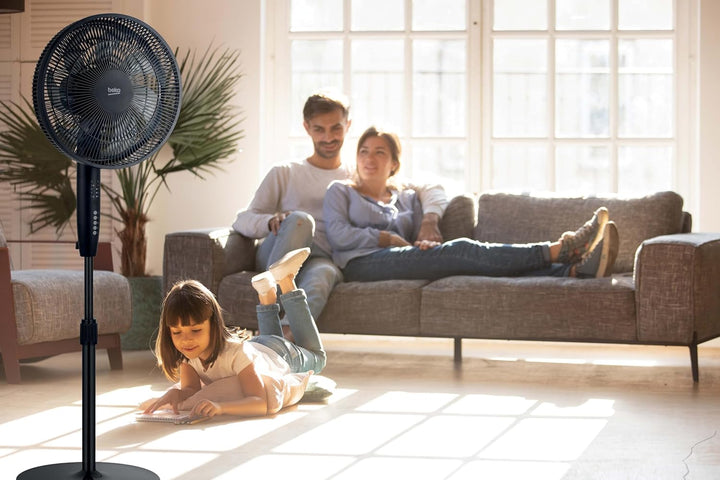 Beko - EFS6700B - Standventilator, 50 W, 3 Geschwindigkeiten, Höhe und Neigung verstellbar - Schwarz