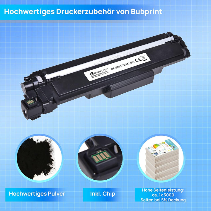Bubprint Tonerkartusche kompatibel als Ersatz für Brother TN-247BK TN-243BK TN247 MFC-L3750CDW MFC-L