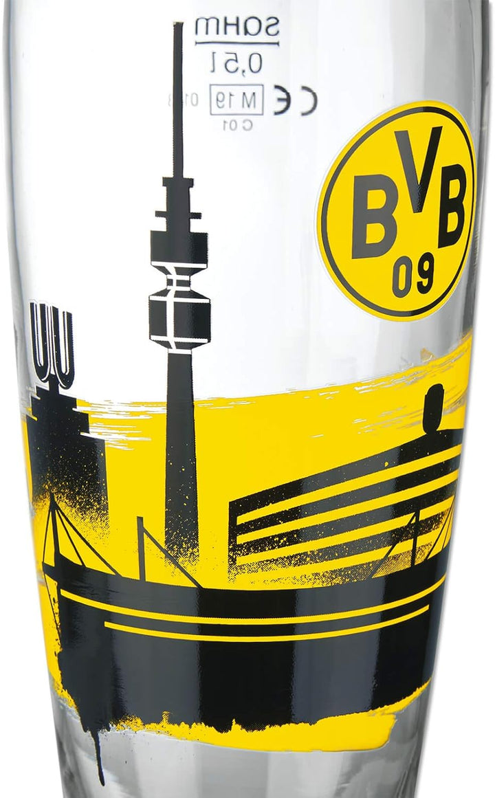 Borussia Dortmund BVB-Weizenglas, 0.5 liters, 1 Stück (1er Pack)