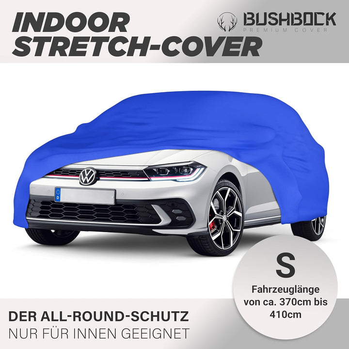 BUSHBOCK® Premium Autoabdeckung Indoor - Satin Schutzhülle Stoff - Abdeckplane Autoplane Autogarage