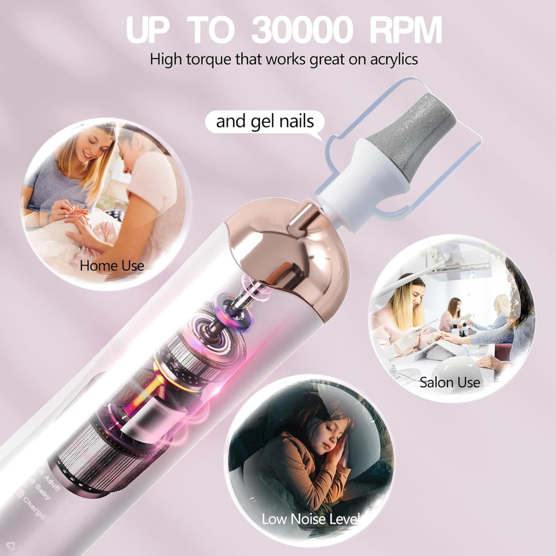 Elektrische Nagelbohrmaschine Nagelbohrer Elektrische Feile Nagelfeile Kit für Anfänger Acryl Gel Nä