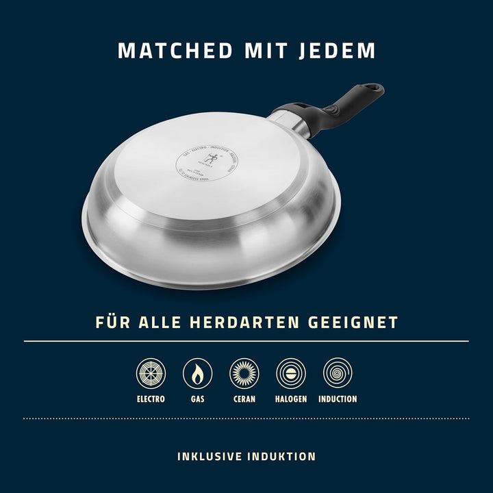 HENCKELS by ZWILLING Stream Bratpfanne 28 cm mit Antihaft-Keramik-Beschichtung, Induktionsgeeignet,