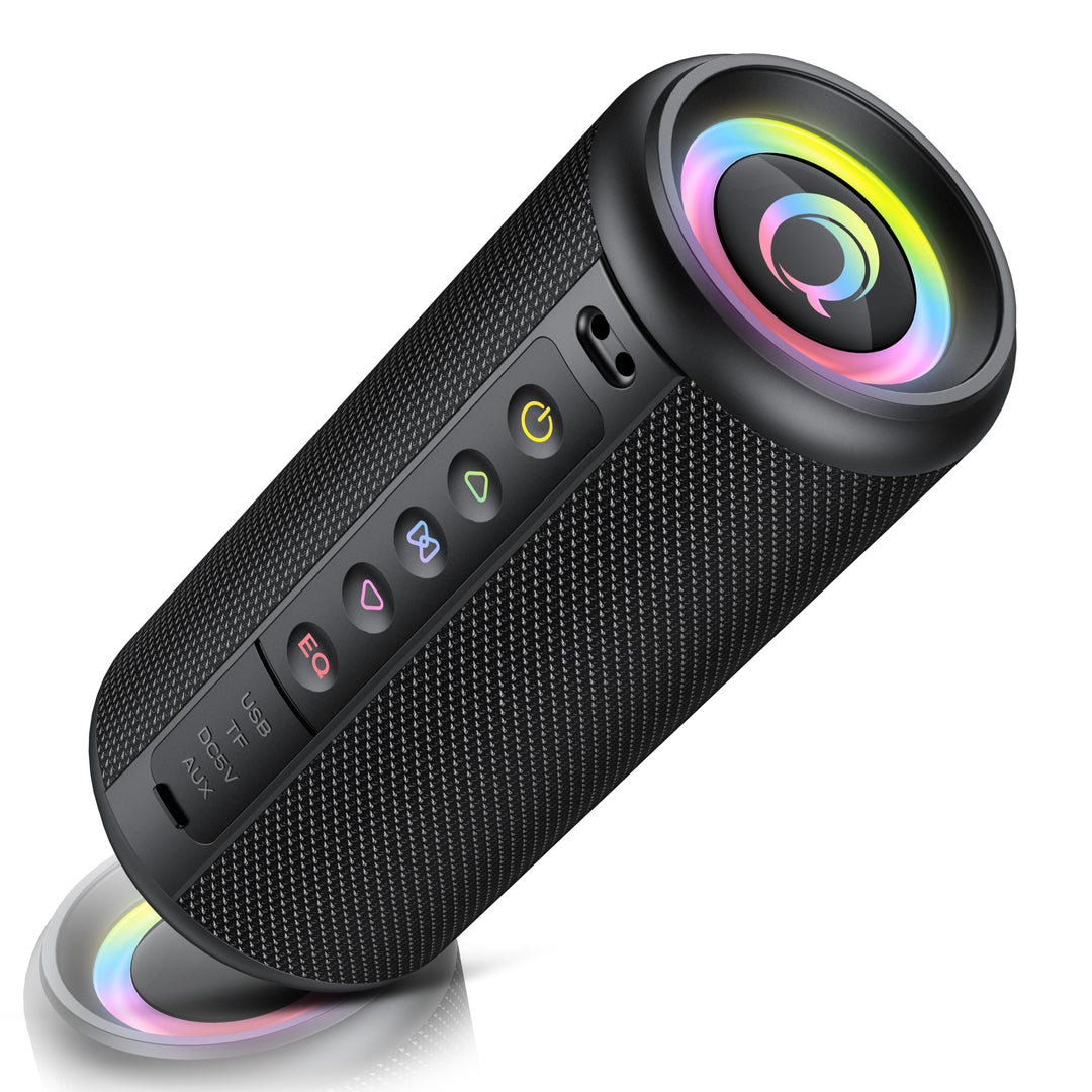 Bluetooth Lautsprecher mit Licht, Bluetooth 5.4 Musikbox,20W Dual Lautsprecher,30 Std Akku,Dualen Ba