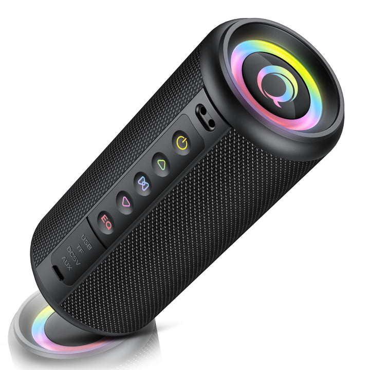 Bluetooth Lautsprecher mit Licht, Bluetooth 5.4 Musikbox,20W Dual Lautsprecher,30 Std Akku,Dualen Ba