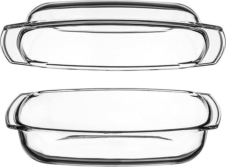 KADAX Auflaufform mit Deckel 4,1L – rechteckige Glasbratform, feuerfest & spülmaschinenfest – ideal