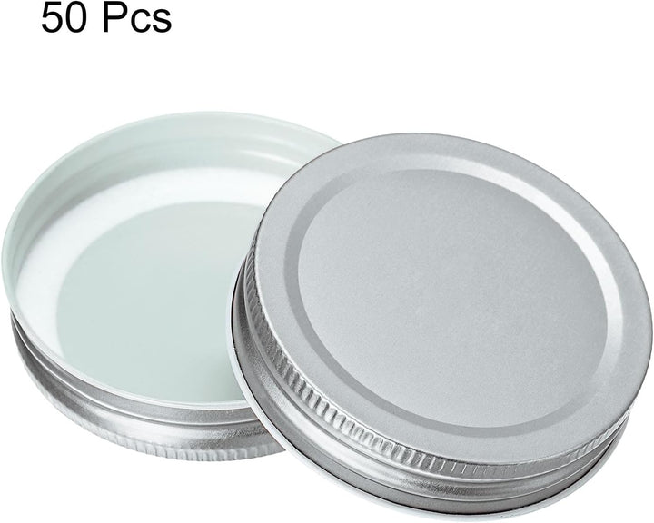 QUARKZMAN 50 Stück Einmachglasdeckel, 70mm/2.76" Regular Mouth Zinnplattenkappen auslaufsicher für E