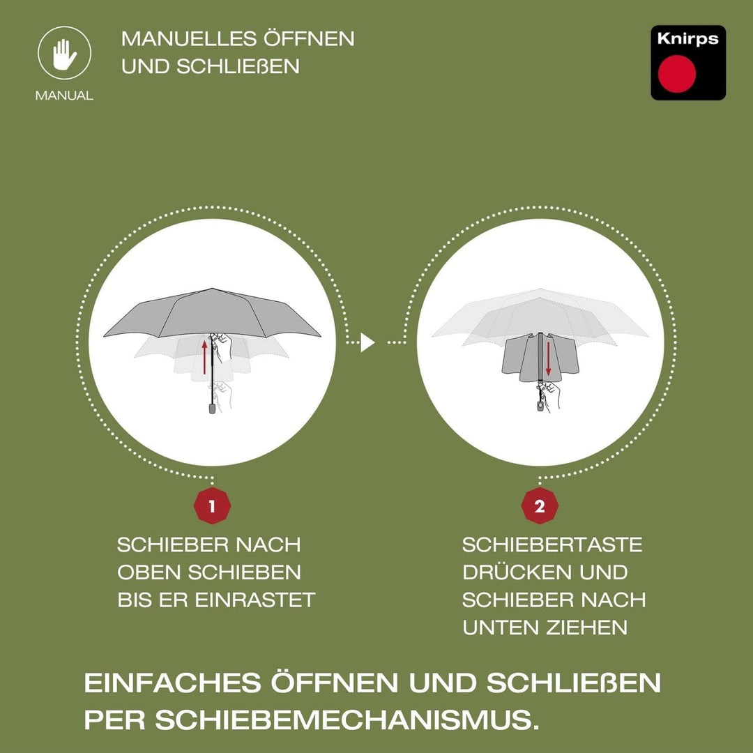 Knirps Regenschirm Horizon Manual I Nachhaltiger Regenschirm I Taschenschirm I Kompakter Regenschirm
