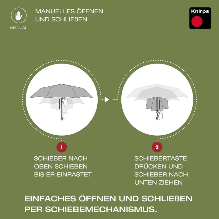 Knirps Regenschirm Horizon Manual I Nachhaltiger Regenschirm I Taschenschirm I Kompakter Regenschirm