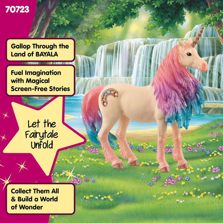 Schleich bayala Mythisch verzierte Marshmallow-Einhorn-Stute Figur – mit glitzernden Details und Str