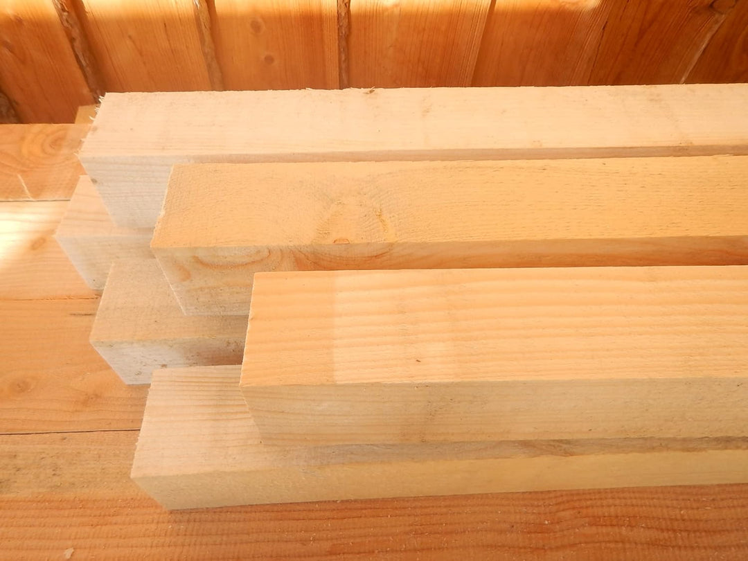 FICHTE TANNE 120x120 mm Balken 12x12 cm Kantholz Pfosten Rahmen sägerau Bauholz 60cm Länge (6)