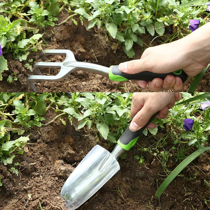 ZOLTA Gartengeräte Set 5-teilig Gartenwerkzeug Set Schaufel Harke Handrechen Unkrautstecher ergonomi