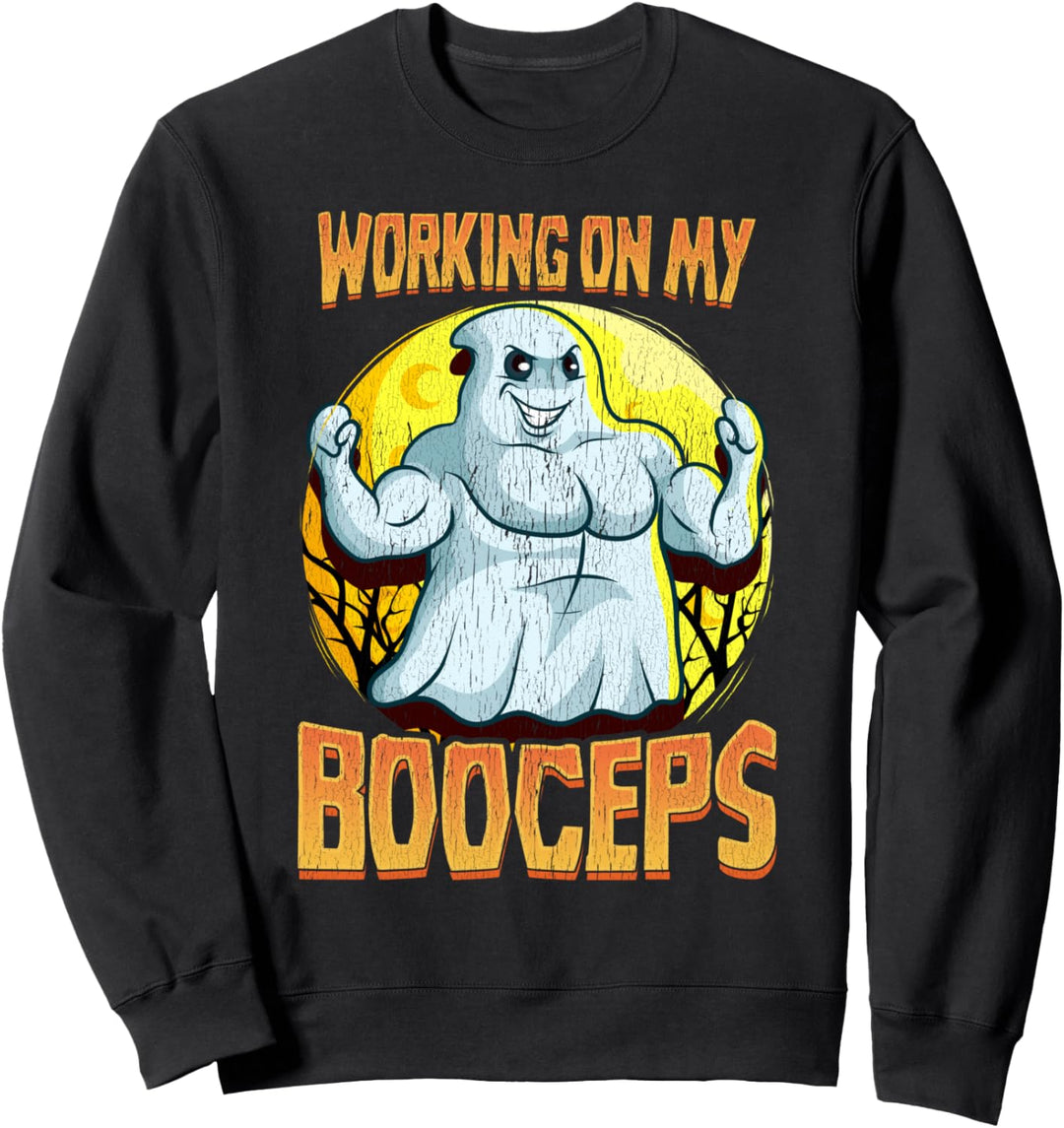 Workout Gym Weight Lifting Pun Bodybuilder Ghost Halloween Sweatshirt