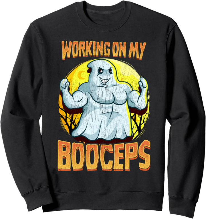 Workout Gym Weight Lifting Pun Bodybuilder Ghost Halloween Sweatshirt