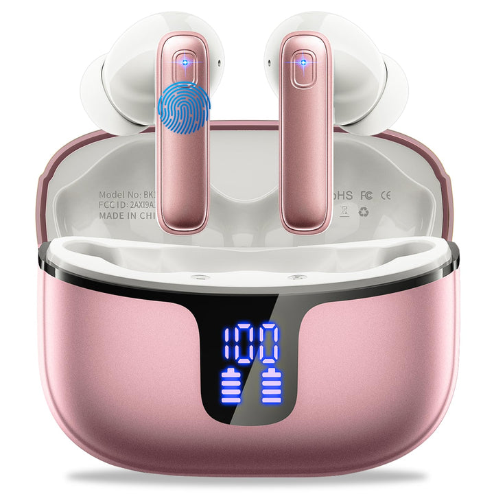 Bluetooth Kopfhörer, Kopfhörer Kabellos Bluetooth, Stereo-Bass 3.0 Ohrhörer | 4 ENC Noise Cancelling