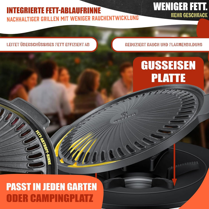 KESSER® Grillplatte für Raketenofen, Dutch Oven BBQ Rakete Holzofen Camping Campingkocher Campinggri