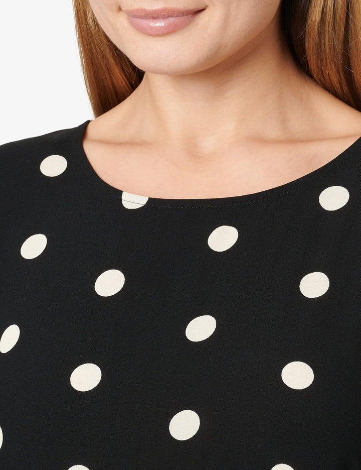 ONLY Damen Onlnova Life L/S Thea O AOP Ptm Dress S Black/Aop:343 Big Dot, S Black/Aop:343 Big Dot