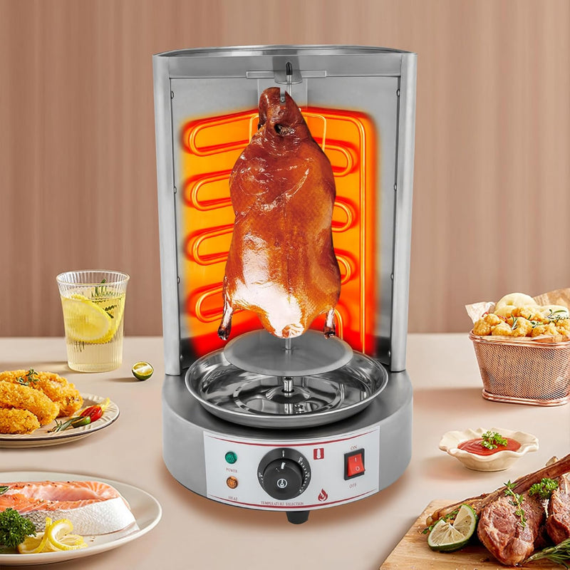 Dönergrill, Gas Vertikaler Broiler Gyros Grill, 220V Hähnchengrill Vertikalgrill Drehgrill mit Drehs