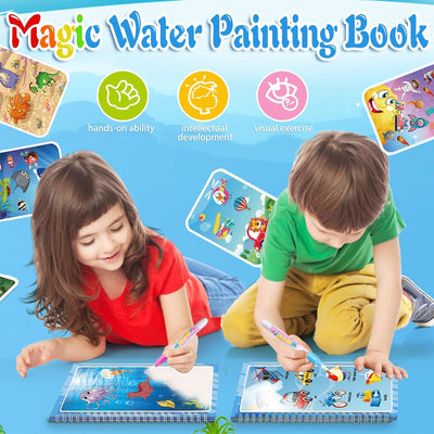 8 Stück Wassermalbuch,Wasser Malbuch,Water Magic Magisches Book Wassermalbücher Wasserzauber Colouri
