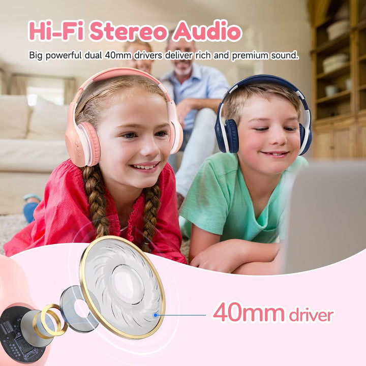 EarFun Bluetooth Kopfhörer Kinder [2er-Pack], 85/94dB Lautstärkeregelung, HiFi Sound, HD-Mikrofon, 4