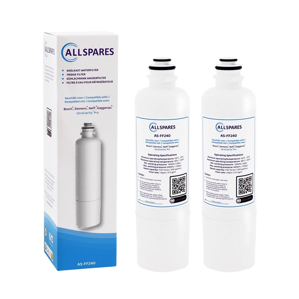 AllSpares Wasserfilter für Kühlschrank Ultra Clarity Pro geeignet für Bosch Siemens Neff 11032518 /