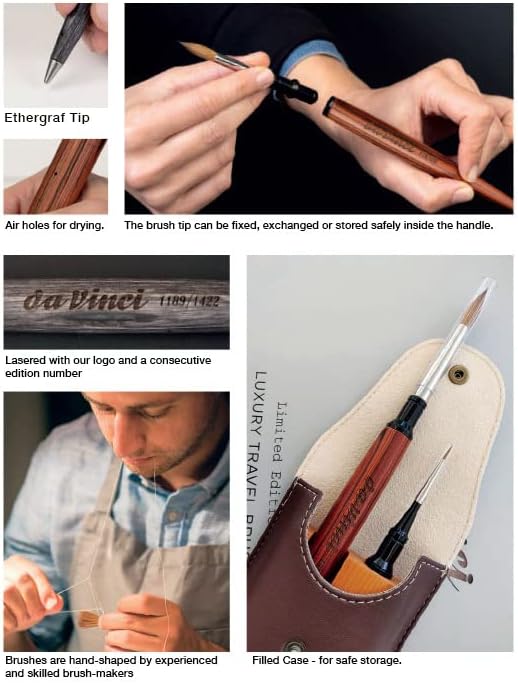 Limitierte Edition 2022 da Vinci Aquarellpinsel Luxury Travel Brush Set